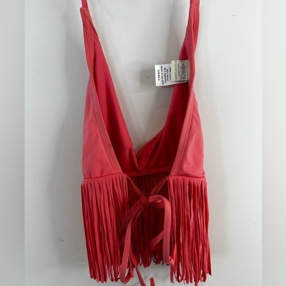 l*Space Audrey Fringe Halter Bikini Top in Watermelon - Picture 13 of 14
